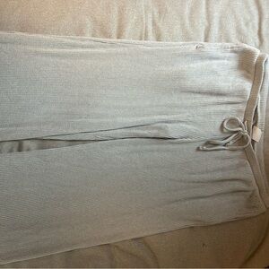 Gray Ribbed Knit Pants